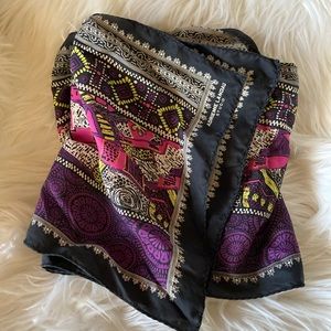 Colorful Silk scarf Adrienne Landau Studio 11x52”